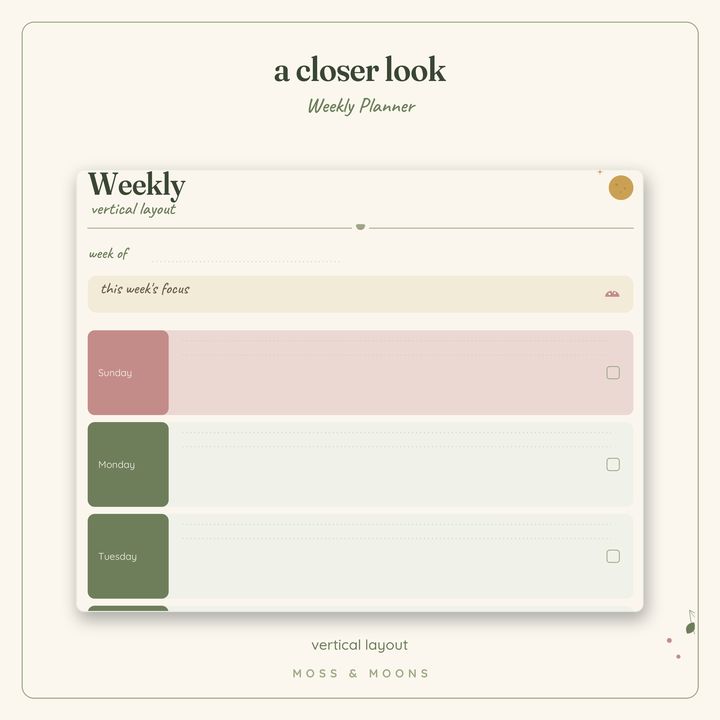 Weekly Planner detail