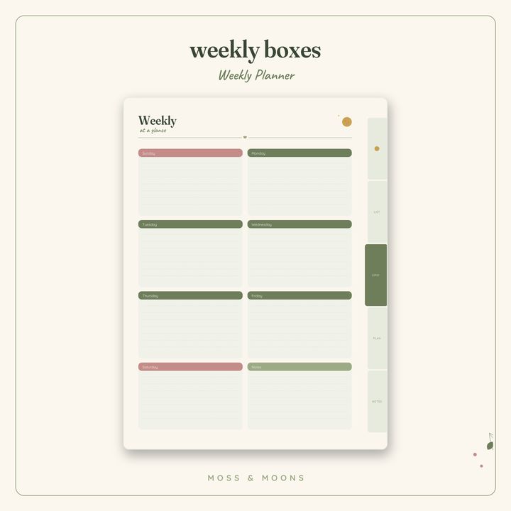 Weekly Planner inside pages