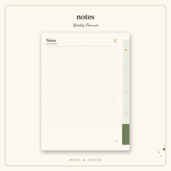 Weekly Planner inside pages