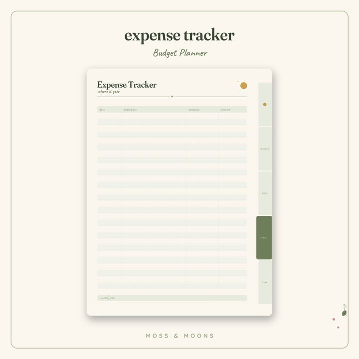 Budget Planner inside pages