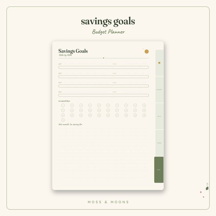 Budget Planner inside pages