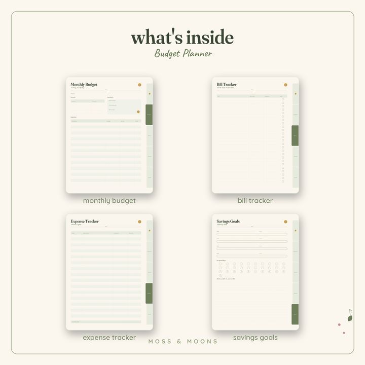 Budget Planner inside pages
