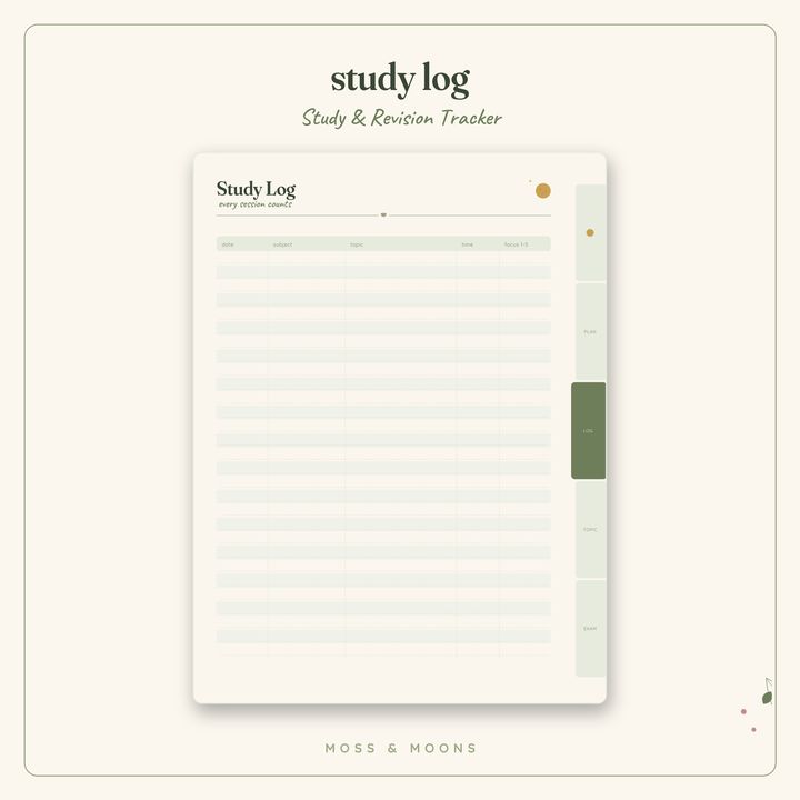 Study & Revision Tracker inside pages