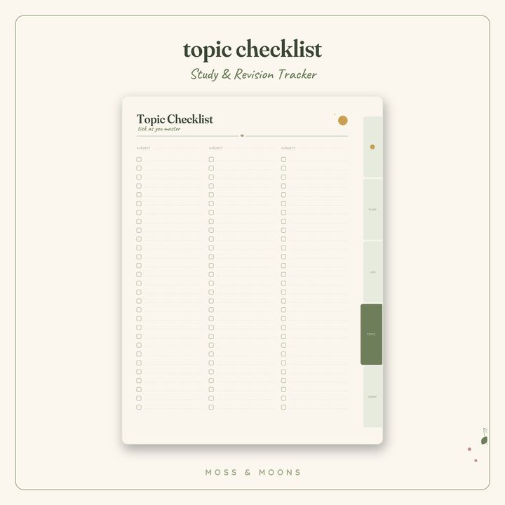 Study & Revision Tracker inside pages