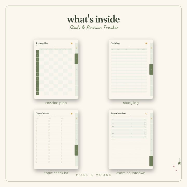Study & Revision Tracker inside pages