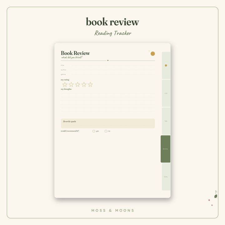 Reading Tracker inside pages