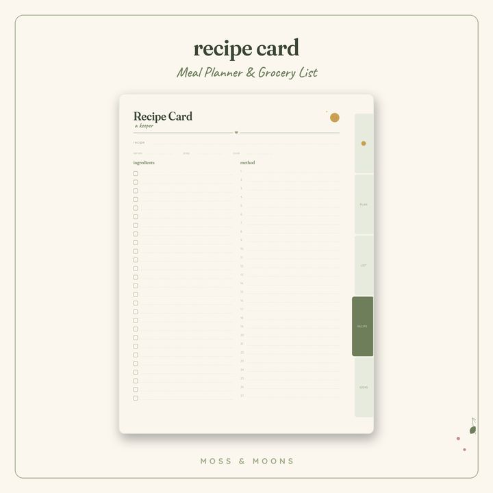 Meal Planner inside pages