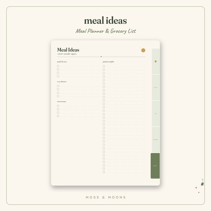 Meal Planner inside pages