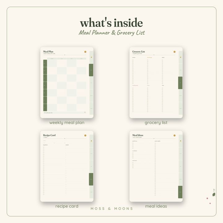 Inside the Meal Planner — Fern & Folk digital planner