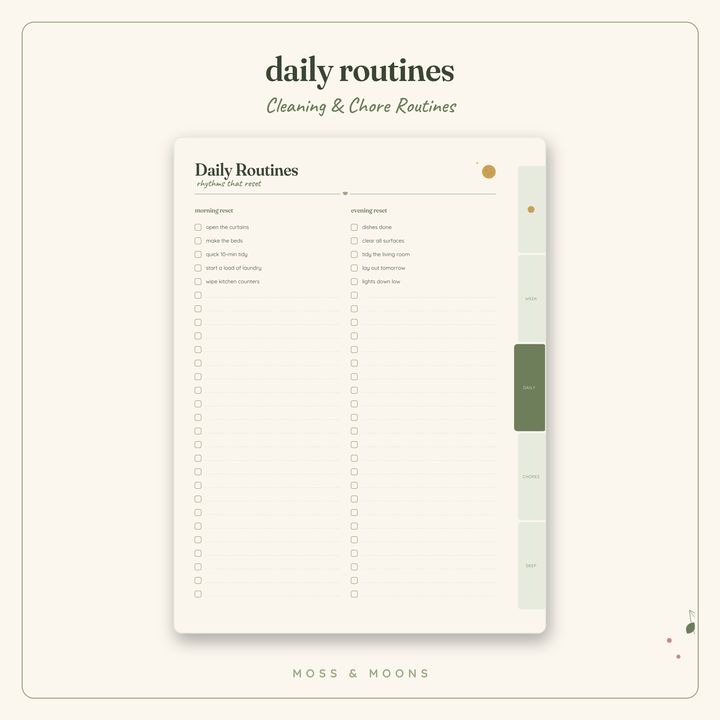 Cleaning & Chores inside pages