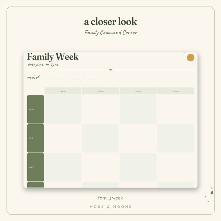 Family Command Center detail