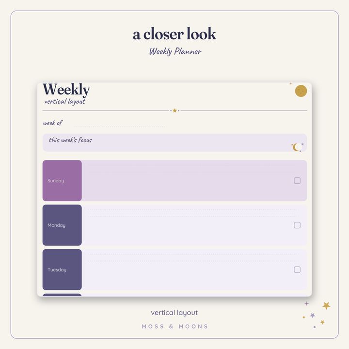 Weekly Planner detail