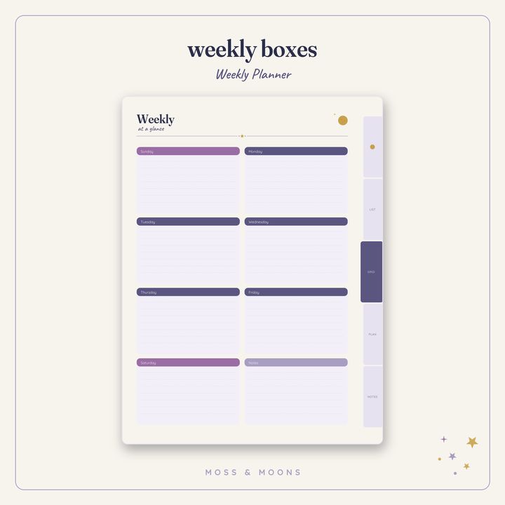 Weekly Planner inside pages
