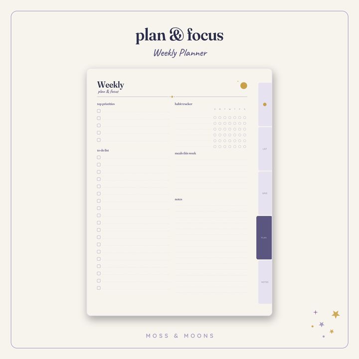 Weekly Planner inside pages