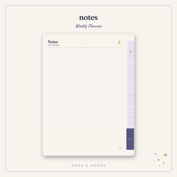 Weekly Planner inside pages