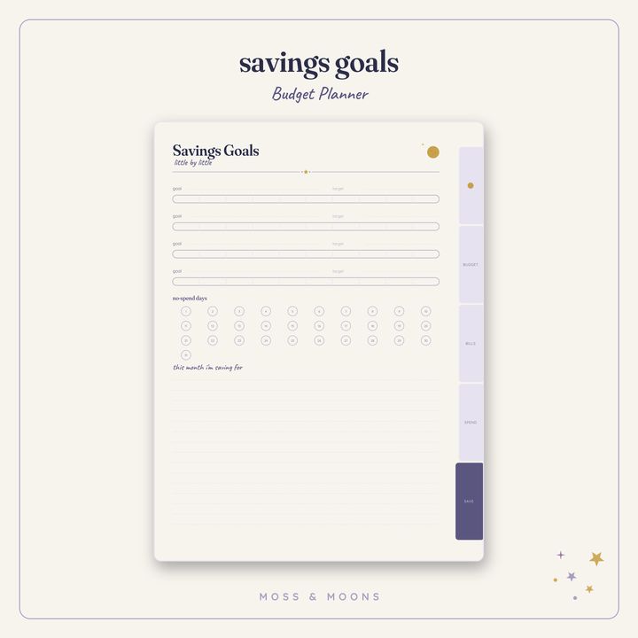 Budget Planner inside pages