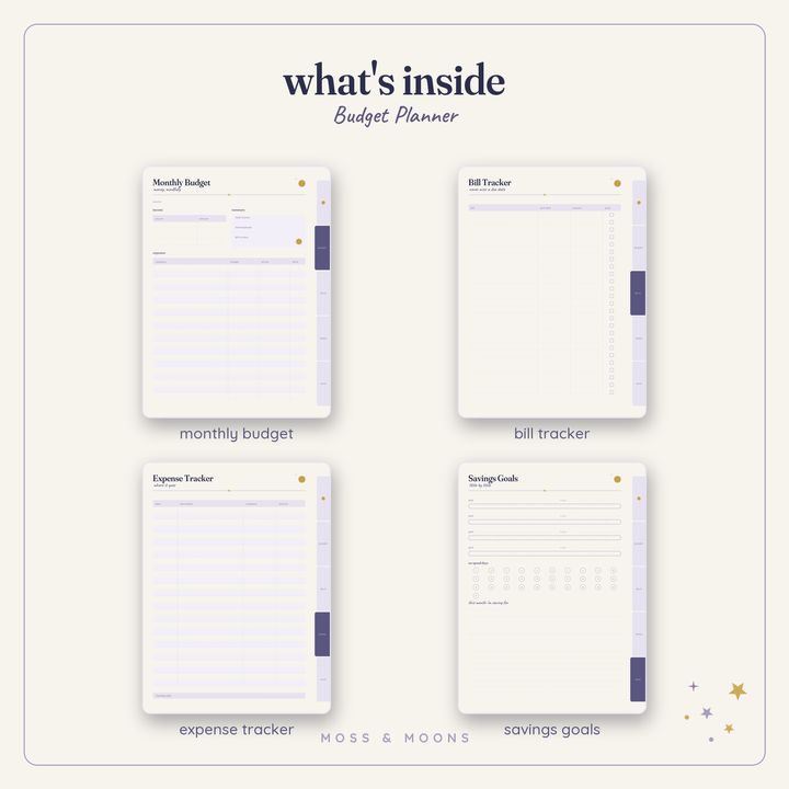 Budget Planner inside pages