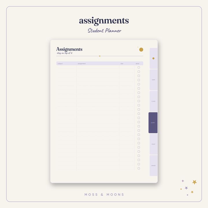Student Planner inside pages