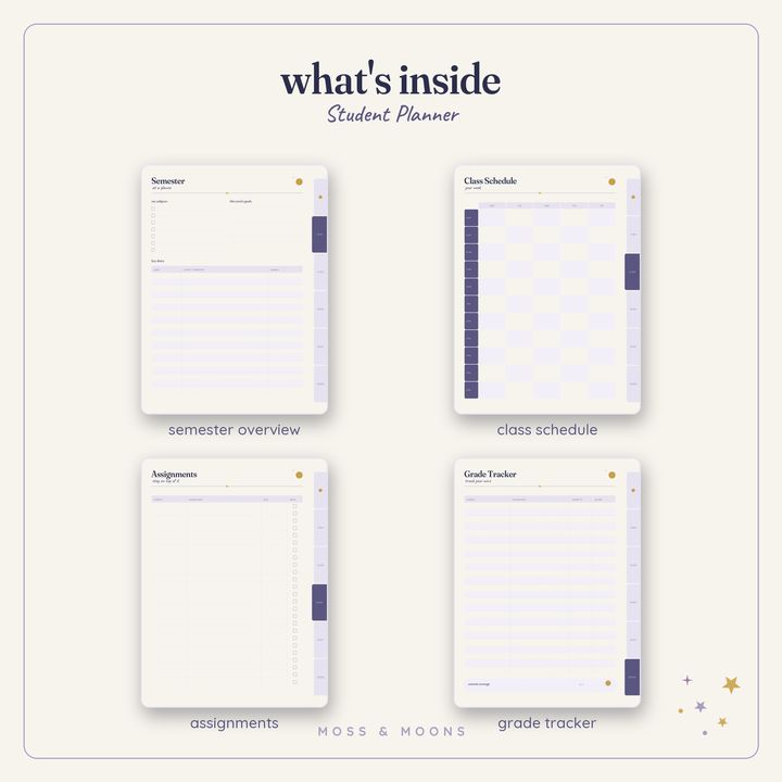 Student Planner inside pages