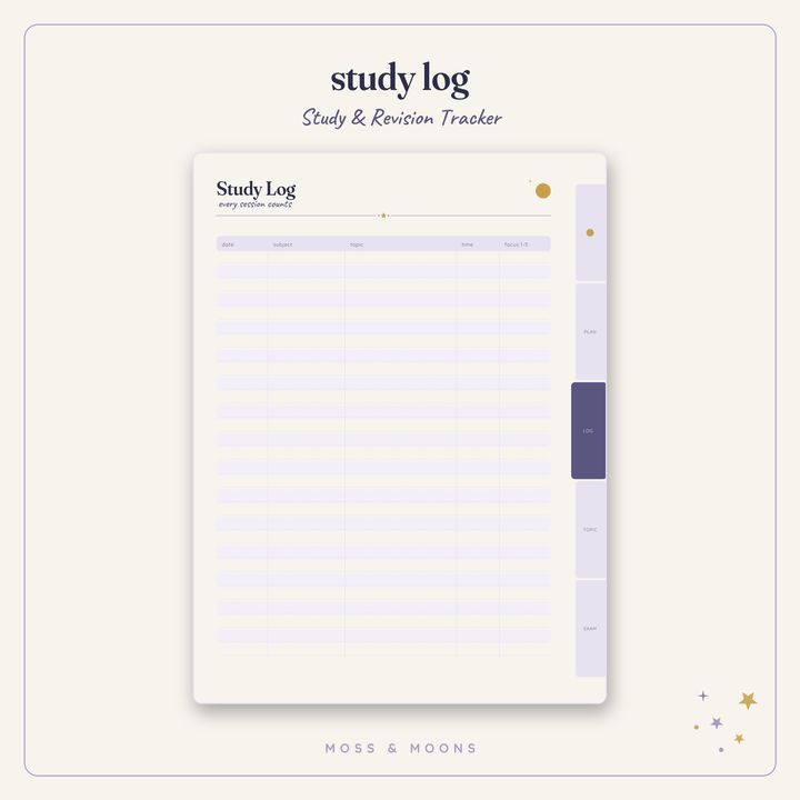 Study & Revision Tracker inside pages