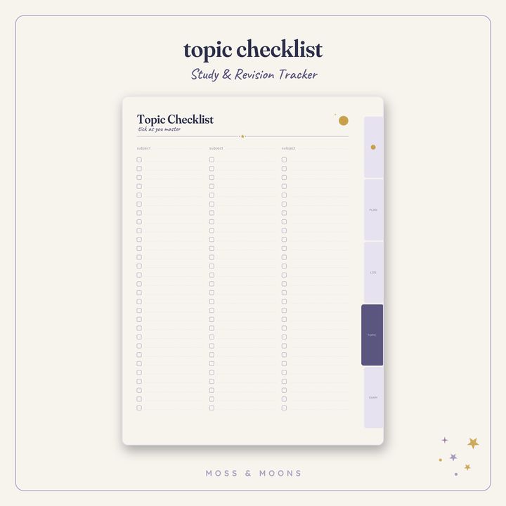 Study & Revision Tracker inside pages