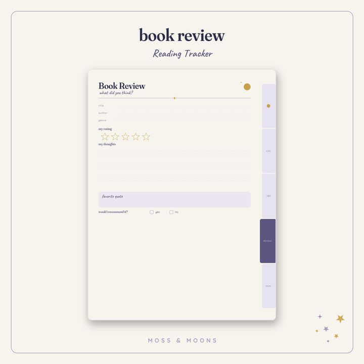 Reading Tracker inside pages