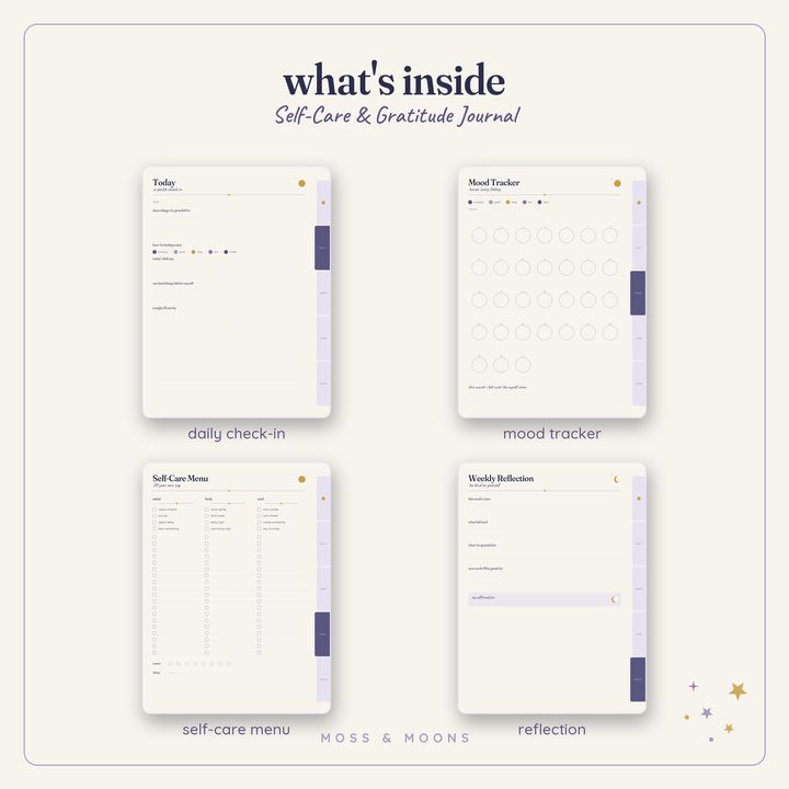 Inside the Self-Care Journal — Moonlit digital planner