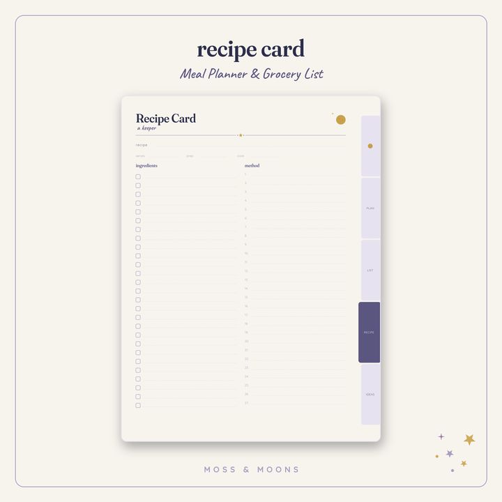 Meal Planner inside pages