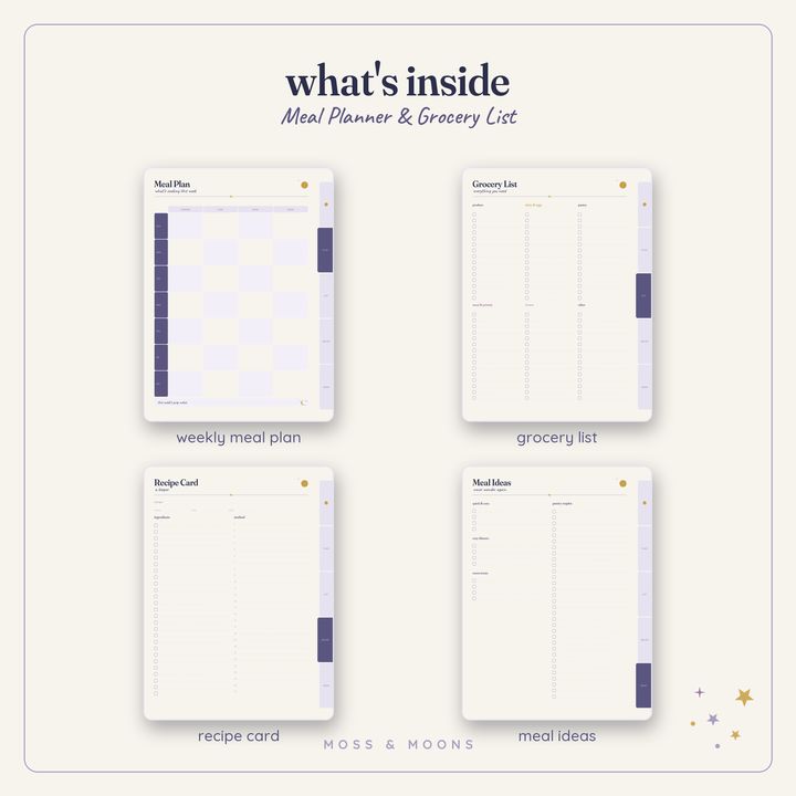 Inside the Meal Planner — Moonlit digital planner