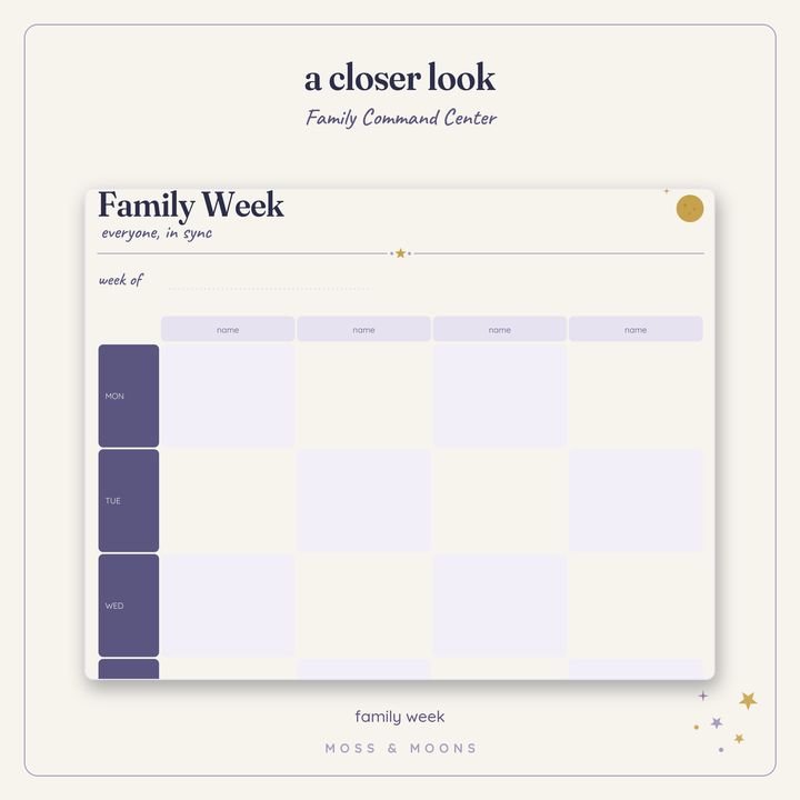 Family Command Center detail