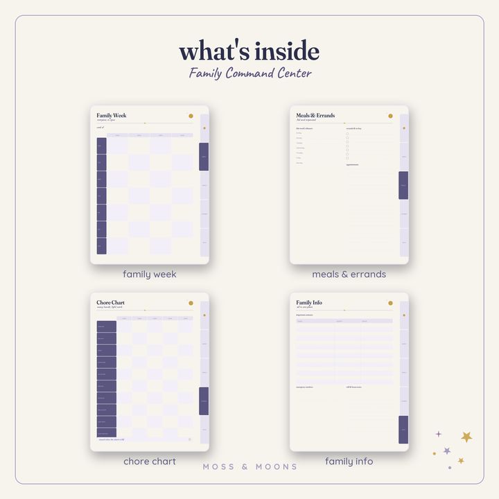 Family Command Center inside pages