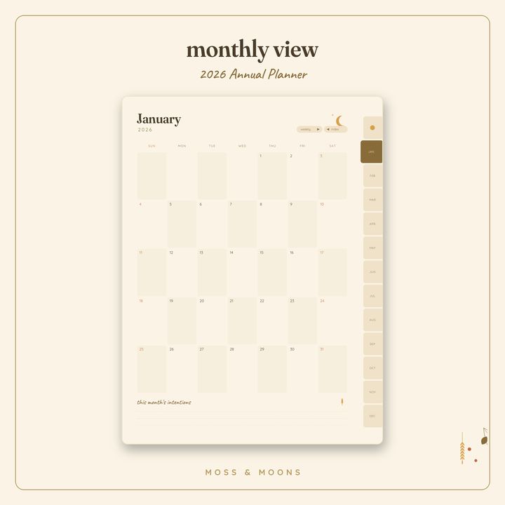 2026 Annual Planner inside pages