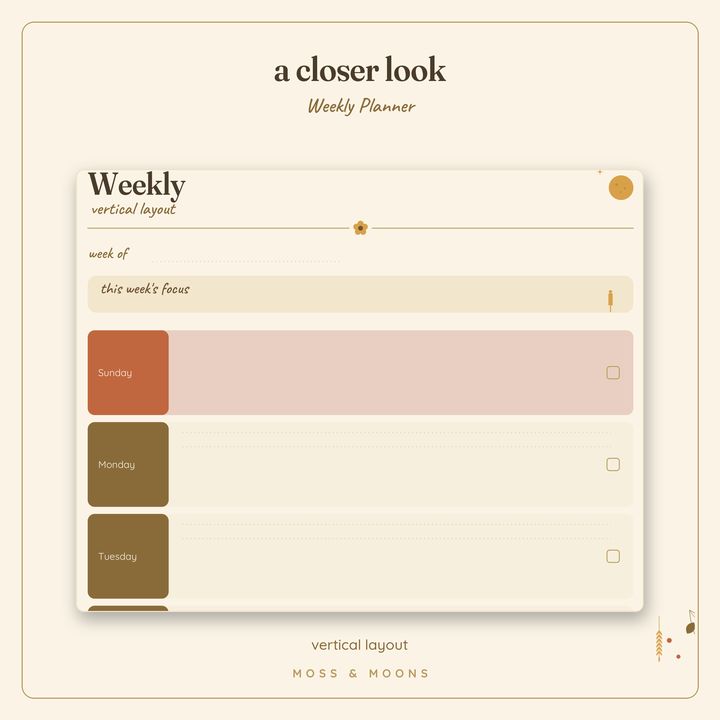 Weekly Planner detail