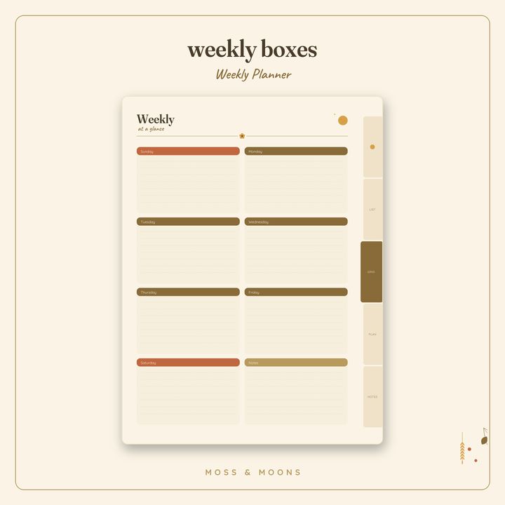 Weekly Planner inside pages
