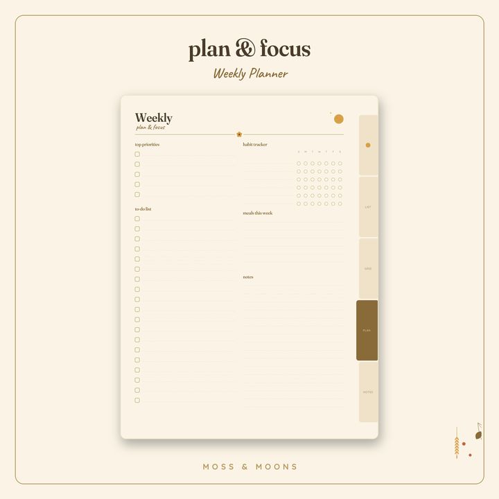 Weekly Planner inside pages