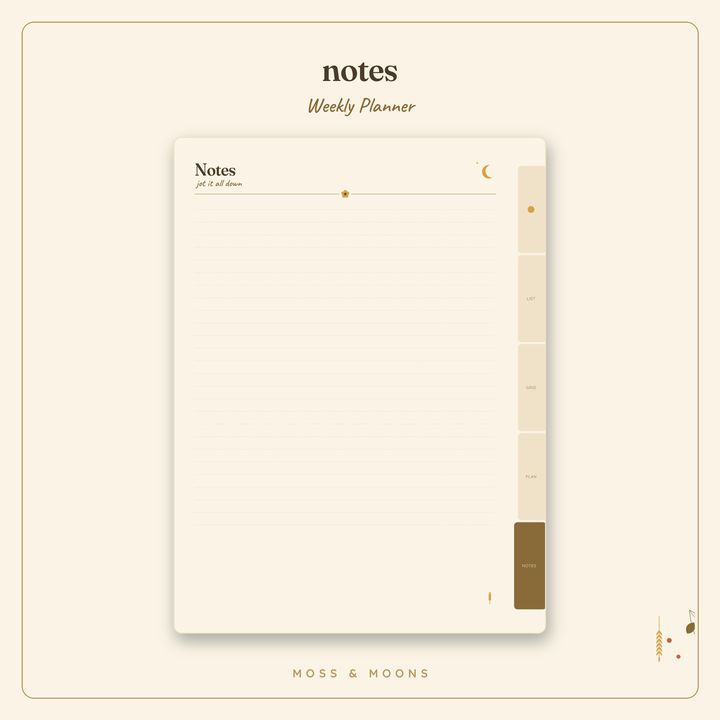 Weekly Planner inside pages