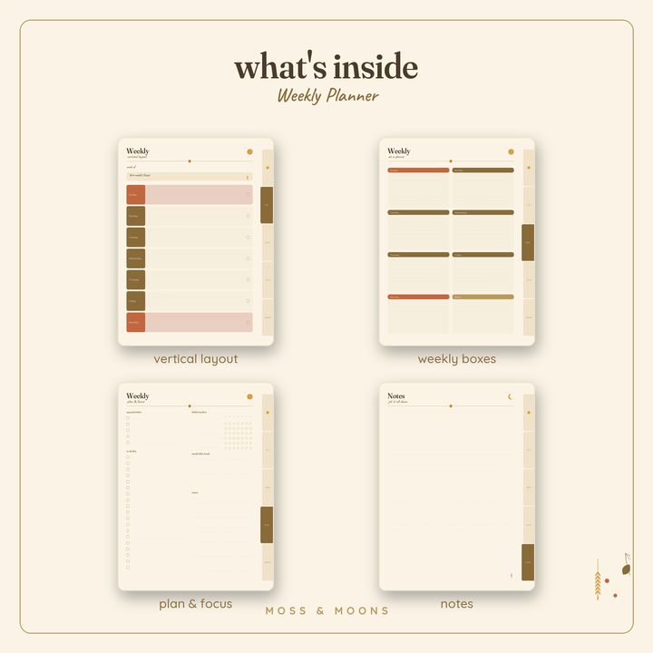 Weekly Planner inside pages