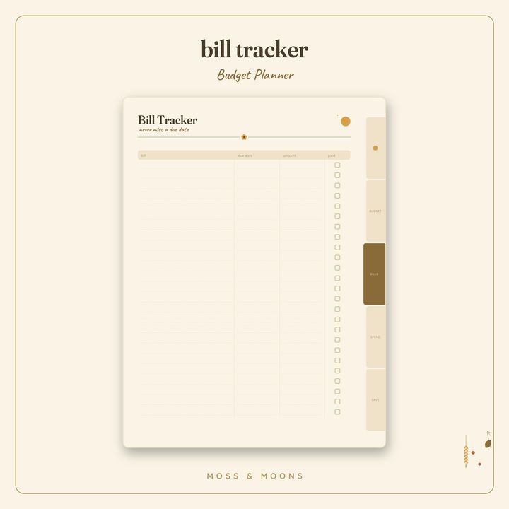 Budget Planner inside pages