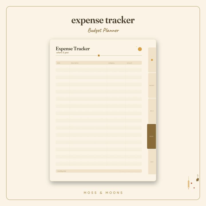 Budget Planner inside pages