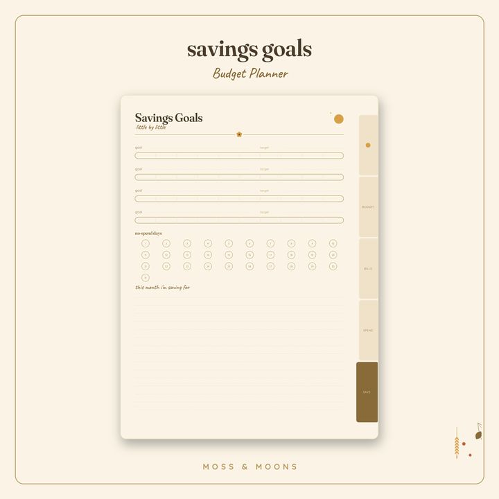 Budget Planner inside pages