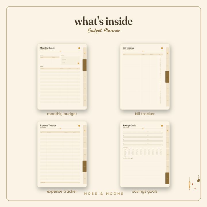 Budget Planner inside pages