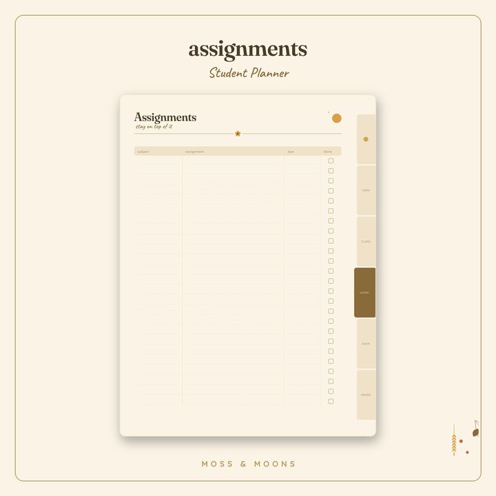 Student Planner inside pages