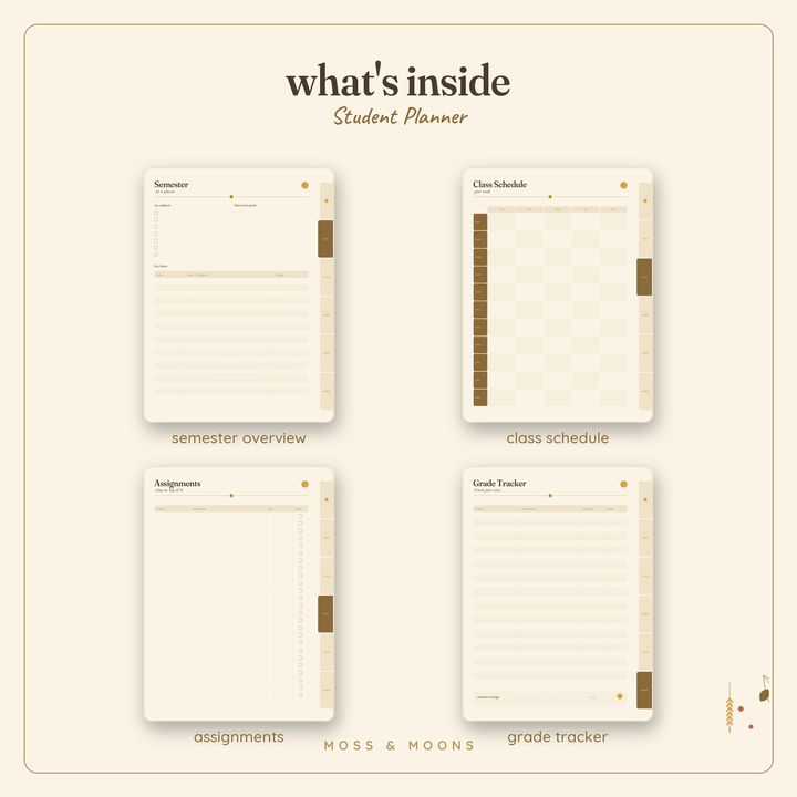 Inside the Student Planner — Honey Harvest digital planner