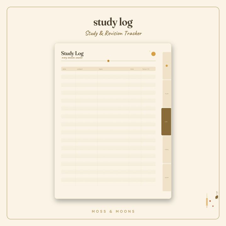 Study & Revision Tracker inside pages