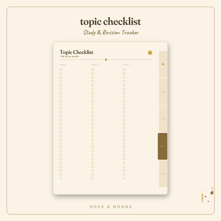 Study & Revision Tracker inside pages
