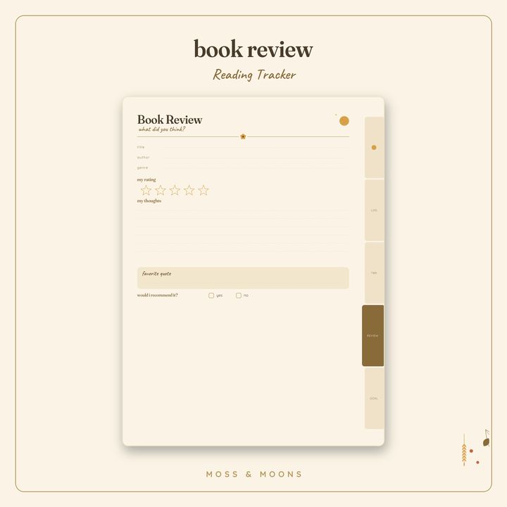 Reading Tracker inside pages