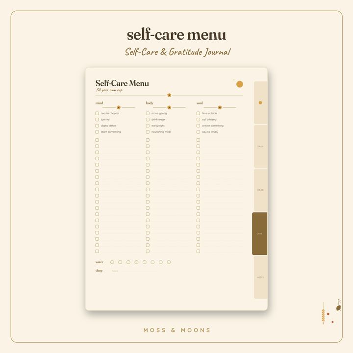 Self-Care Journal inside pages