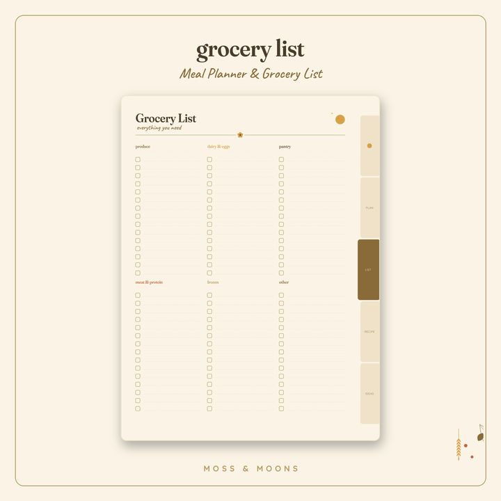 Meal Planner inside pages