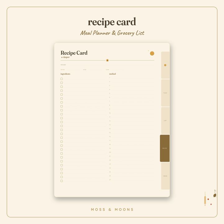 Meal Planner inside pages