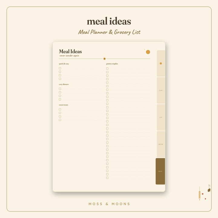 Meal Planner inside pages